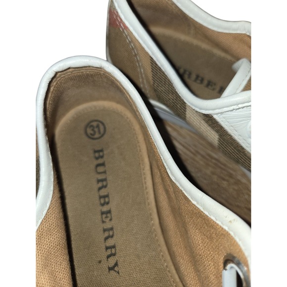 BURBERRY Kids White Nova Check Sneakers Casual Shoes Grip Strap EUR 31 - Picture 12 of 13